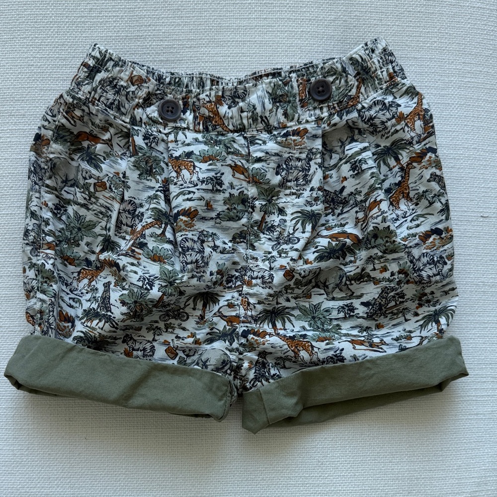 Banana Republic Kids Jungle Print Shorts - Green and White